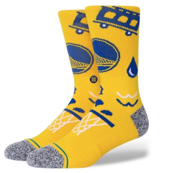 NWT Stance x NBA GOLDEN STATE LANDMARK Crew Socks Size L